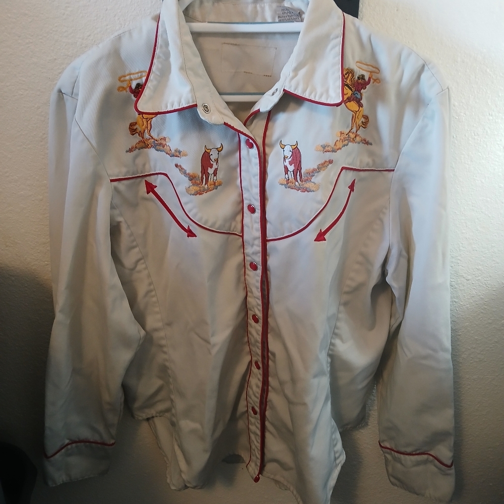 Western cow roper snap button snap button shirt